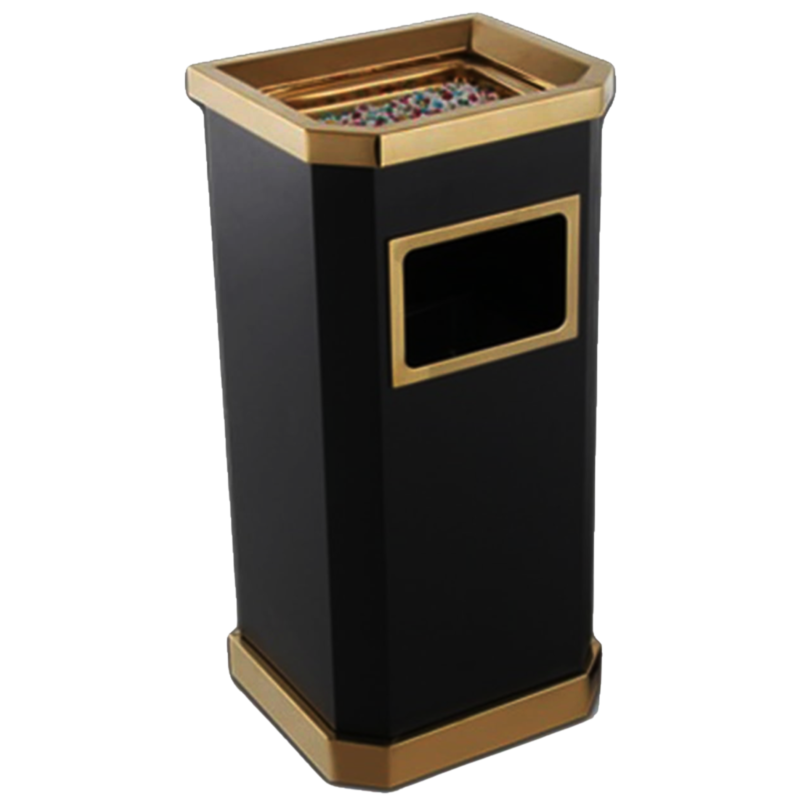 Golden Finish Ash Barrel & Dustbin