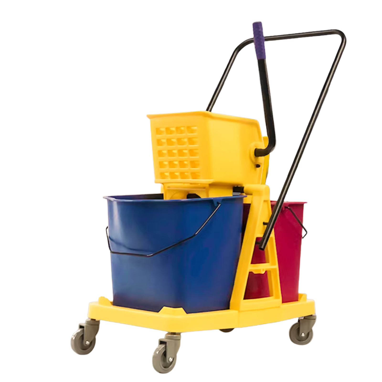 Double Bucket Mop Wringer Trolley
